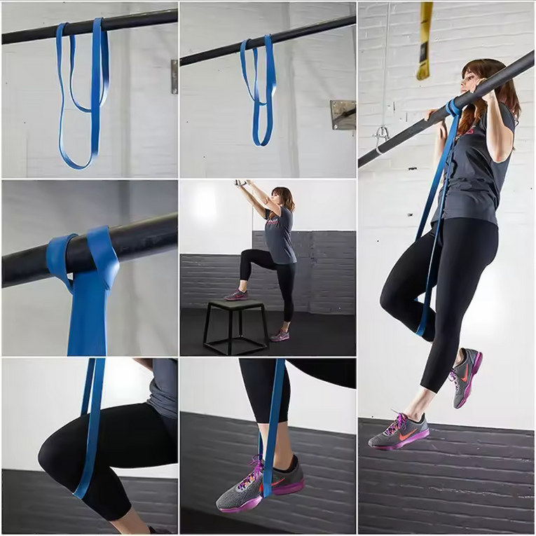 Pull-Up Assist Bands Set - 5 Resistance Loop Bands for Powerlifting and Stretching with Door Anchor and Handle Rope
