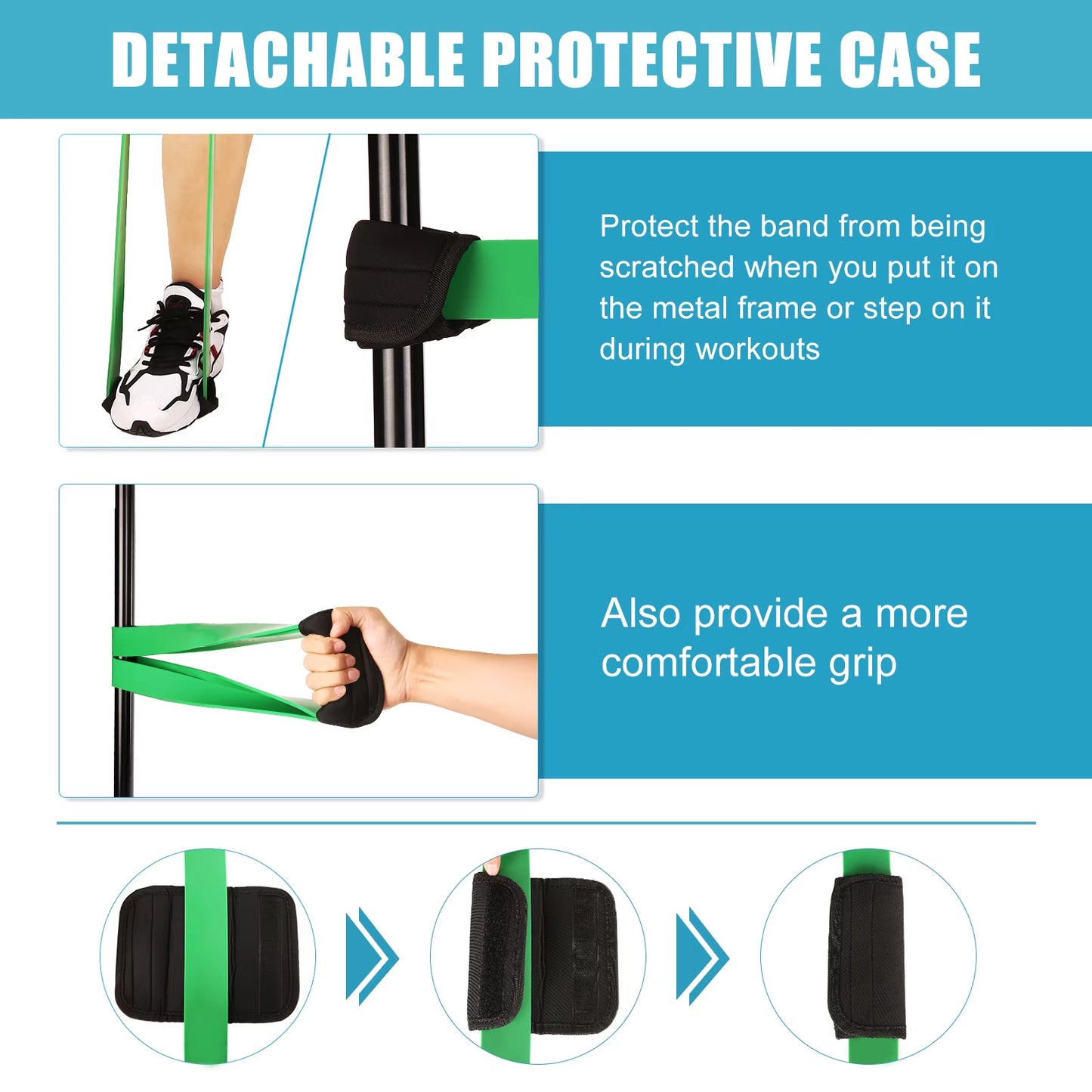 Pull-Up Assist Bands Set - 5 Resistance Loop Bands for Powerlifting and Stretching with Door Anchor and Handle Rope