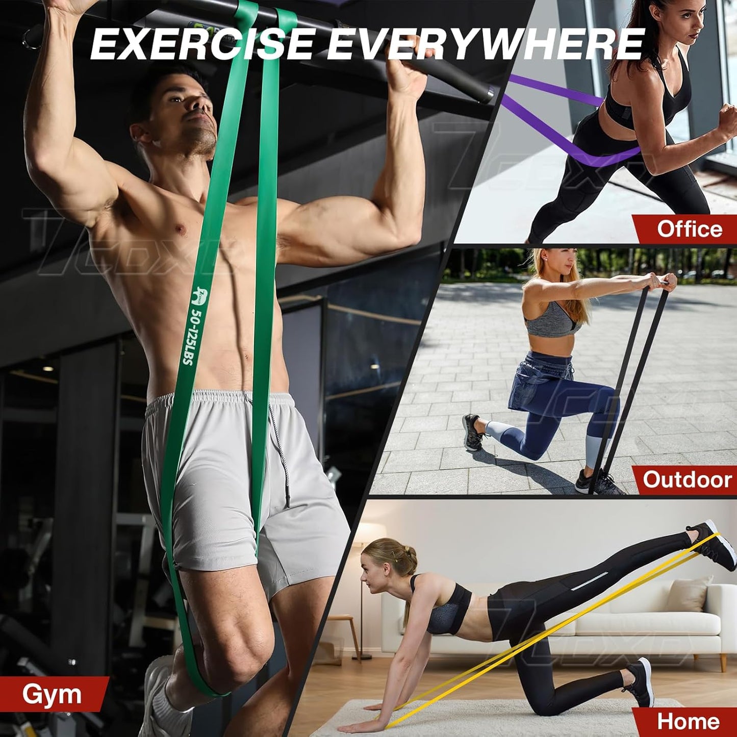 Resistance Bands Set, 6 Levels Pull up Bands with Handles, Door Anchor, Storage Bag, Exercise Bands for Bodyweight Training, Powerlifting, Muscle Building, Home Gym Workout