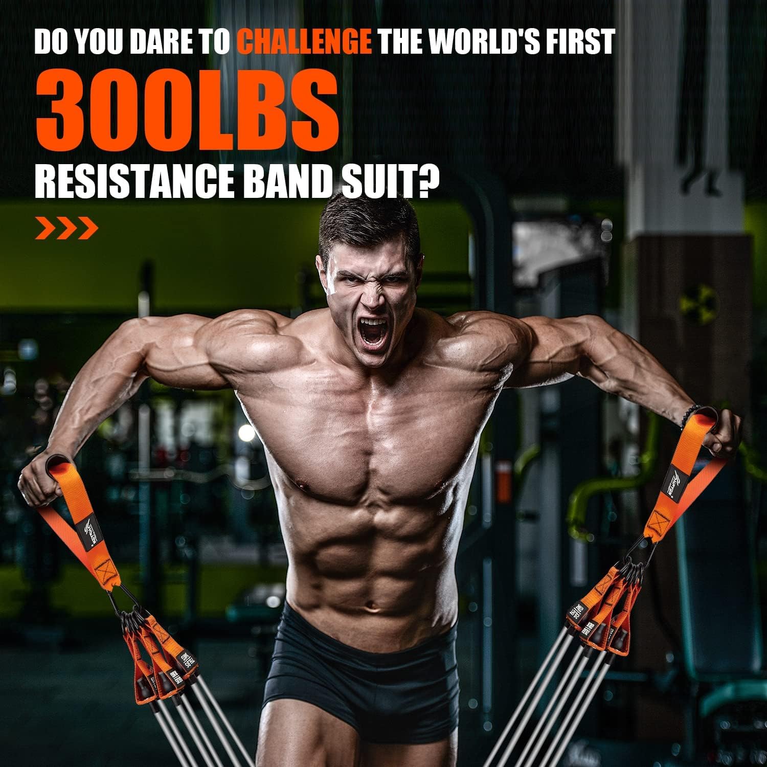 Heavy Resistance Bands 300Lbs, Weight Bands for Exercise with Handles, Door Anchor, Carry Bag, Workout Bands for Men, Physical Therapy, Muscle Training, Strength, Slim, Yoga, Home Gym Equipment