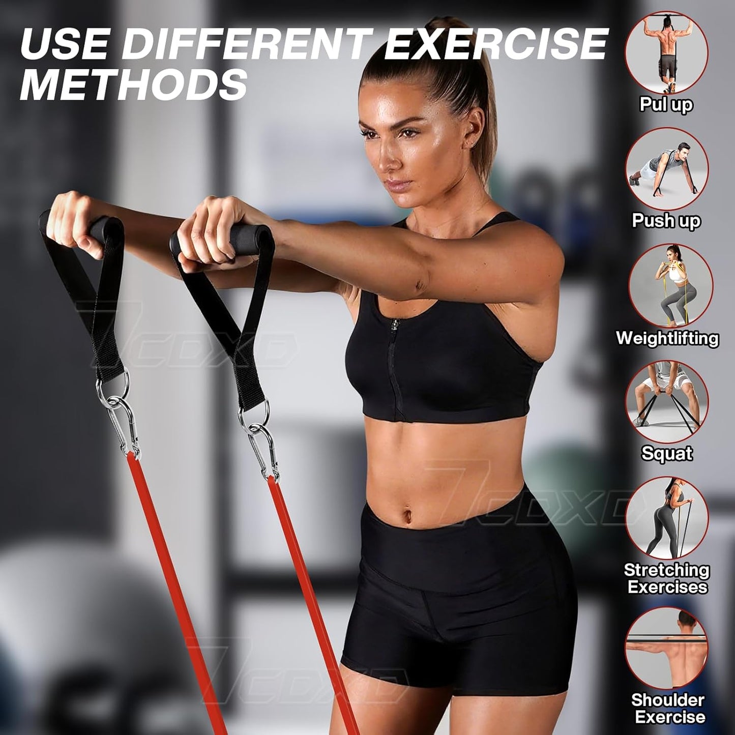 Resistance Bands Set, 6 Levels Pull up Bands with Handles, Door Anchor, Storage Bag, Exercise Bands for Bodyweight Training, Powerlifting, Muscle Building, Home Gym Workout
