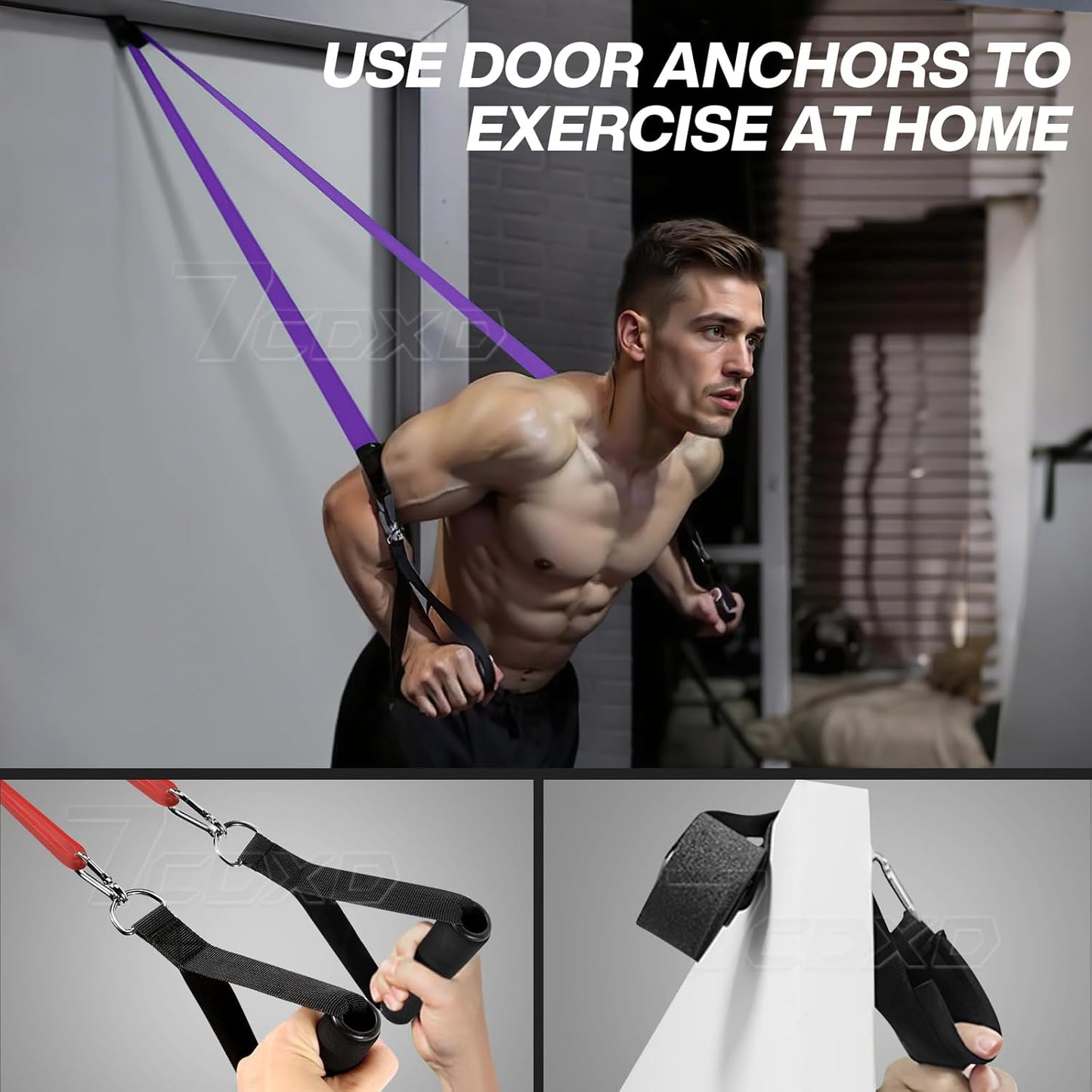 Resistance Bands Set, 6 Levels Pull up Bands with Handles, Door Anchor, Storage Bag, Exercise Bands for Bodyweight Training, Powerlifting, Muscle Building, Home Gym Workout