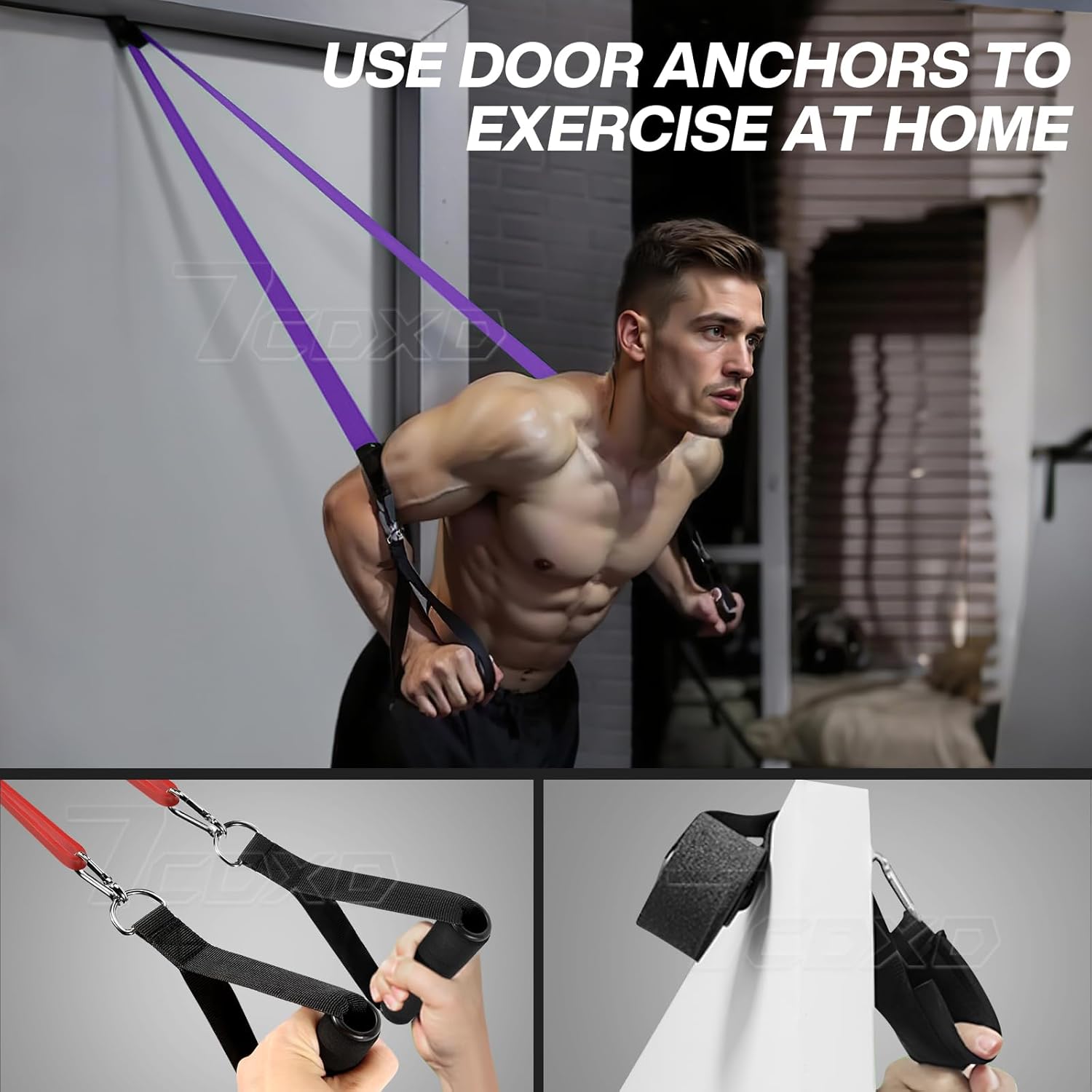 Resistance Bands Set, 6 Levels Pull up Bands with Handles, Door Anchor, Storage Bag, Exercise Bands for Bodyweight Training, Powerlifting, Muscle Building, Home Gym Workout