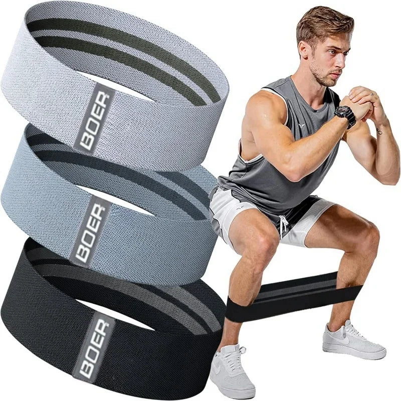 3-Piece Yoga Resistance Band Set - Elastic Hip Circle Expander for Home Workouts and Gym Fitness