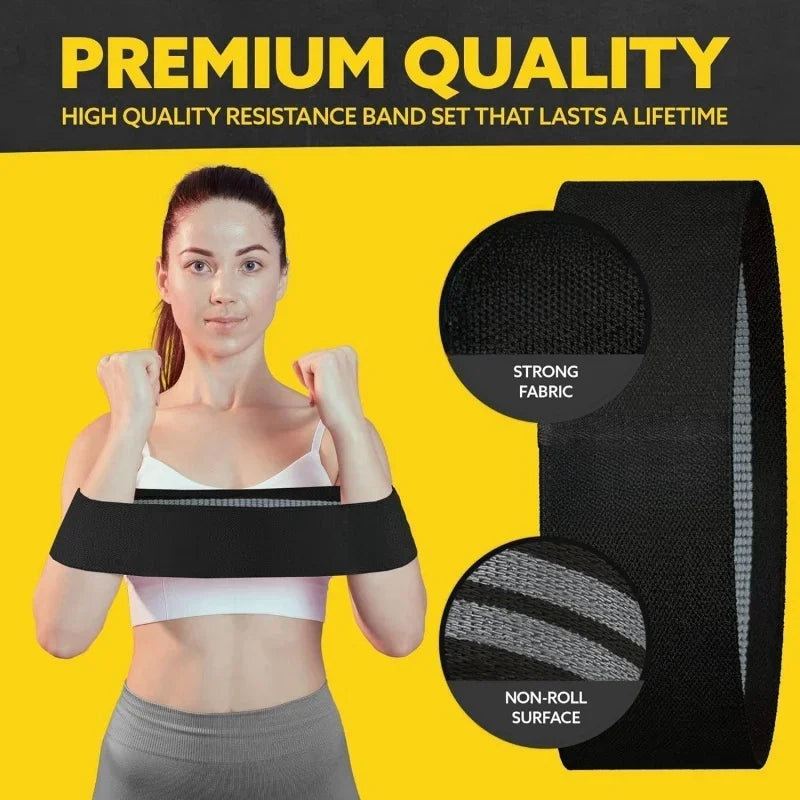 3-Piece Yoga Resistance Band Set - Elastic Hip Circle Expander for Home Workouts and Gym Fitness